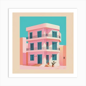 A House In Cape Town Abstract Risograph Style Art Print 2 Art Print