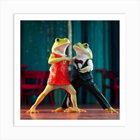 Firefly Frogs, Dancing, Tango, Female Frog, Male Frog, Argentine Restaurant, Matching Clothes, Livel (9) Art Print