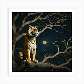 Tiger In The Tree Art Print