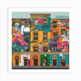 Colorful Mexican Building Art Print