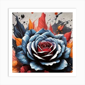 Splatter Rose Art Print