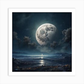 A beautiful landscape of the moon  Art Print