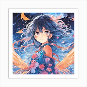 Girl With Wings Art Print