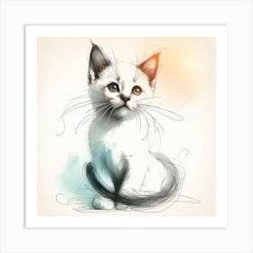 Kitten Drawing Art Print