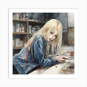 Girl In A Lab Art Print