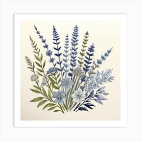 Blue Flowers Art Print