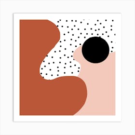 Wavy Abstracts with Polka Dots Art Print