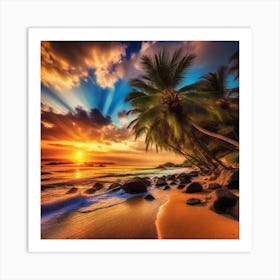 Sunset On The Beach 310 Art Print