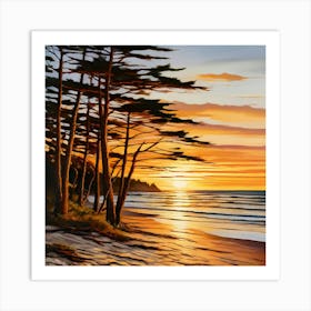 Sunset On The Beach 2 Art Print