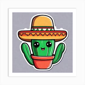 Cactus In A Hat 1 Art Print