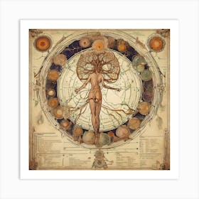 Astrological Nouveau Chart Series - 12 Art Print