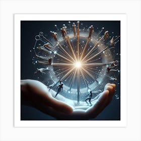 Human Hand Holding A Star Art Print