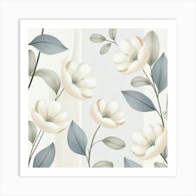 Leonardo Phoenix A Serene Illustration Of Japandiinspired Flor 1 Art Print