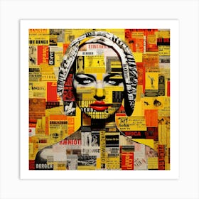 Newspaper Collage Art Print