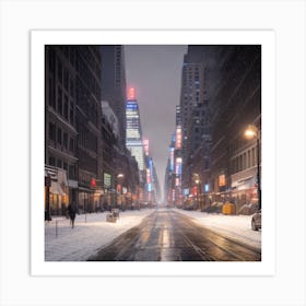 New York City Snow Art Print