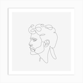 Men Face Line Drawing Print Art Print