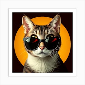 Cat In Sunglasses Art Print