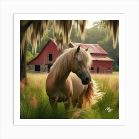 Beautiful Palomino In The High Grass 2 Copy Art Print