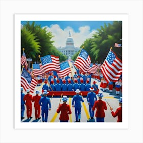 Parade Of Flags Art Print