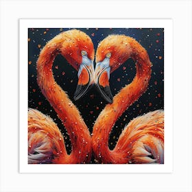 Love Flamingos Art Print