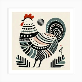 Scandinavian style, Chicken 3 Art Print