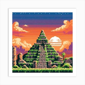 8-bit ancient temple 2 Art Print