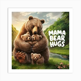 Mama Bear Hugs Art Print