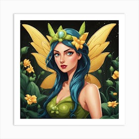 Pretty Fairy In The Forest Art Print