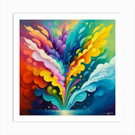 Colorful Splashes Art Print