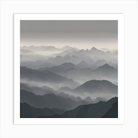 Mountains In The Mist Art Print