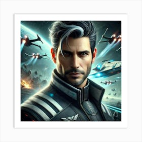 A Striking Portrait Of Captain Jorath Vance, A Dar Art Print