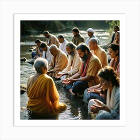 Meditation In The River Art Print