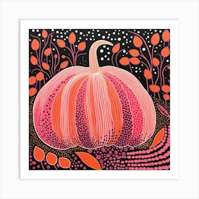Yayoi Kusama Inspired Pumpkin Pink And Orange 7 Art Print