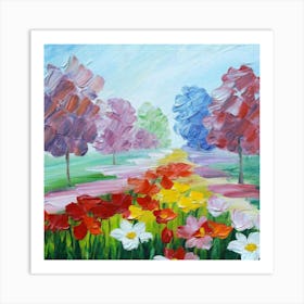 a flower garden in spring 18 Art Print