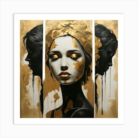 Gold And Black 6 Art Print