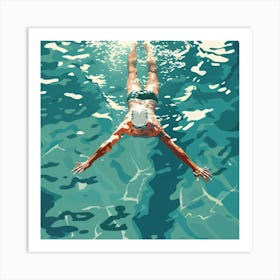 A Swimmer In A Pool Vector Design Illustration 1718672316 4 Art Print