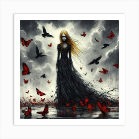 Gloomy Woman Art Print