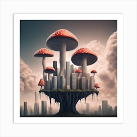 Mushroom City 1 Art Print