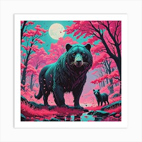 Bears In The Forest Art Print