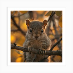 Squirrel In A Tree Art Print