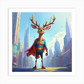 Superman Deer 1 Art Print