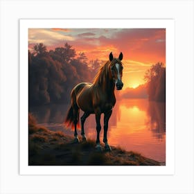 Sunset Horse 47 Art Print