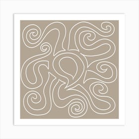 Taupe Octopus Art Print