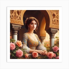 Girl With Roses44 Art Print