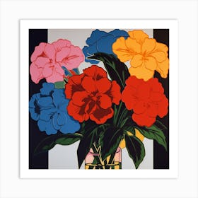 Impatiens 3 Pop Art Illustration Square Art Print