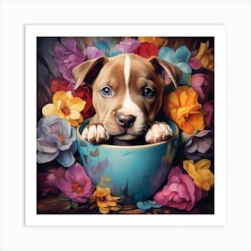 Puppy In A Cup Art Print