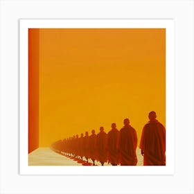 Line of Buddhist Monks Art Print