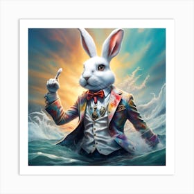 Rabbit In The Ocean Art Print