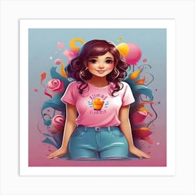 Girl With A Cupcake Art Print