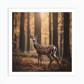 Deer exploring Art Print